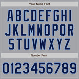 Custom Gray Navy-Light Blue Authentic Two Tone Baseball Jersey