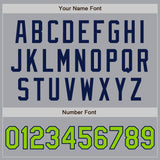 Custom Gray Neon Green-Navy Authentic Two Tone Baseball Jersey