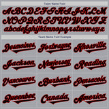 Custom Gray Black-Red Authentic Two Tone Baseball Jersey