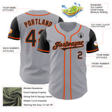 Custom Gray Black-Orange Authentic Two Tone Baseball Jersey