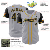 Custom Gray Black-Old Gold Authentic Two Tone Baseball Jersey