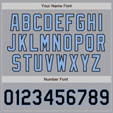 Custom Gray Black-Light Blue Authentic Two Tone Baseball Jersey