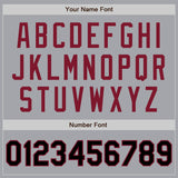 Custom Gray Black-Crimson Authentic Two Tone Baseball Jersey