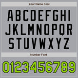 Custom Gray Neon Green-Black Authentic Two Tone Baseball Jersey