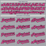 Custom Gray Pink-Black Authentic Two Tone Baseball Jersey