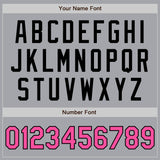 Custom Gray Pink-Black Authentic Two Tone Baseball Jersey