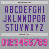 Custom Gray Pink-Purple Authentic Two Tone Baseball Jersey