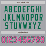 Custom Gray Pink-Kelly Green Authentic Two Tone Baseball Jersey