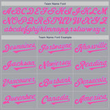 Custom Gray Pink-Light Blue Authentic Two Tone Baseball Jersey