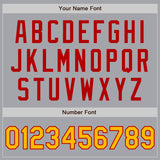 Custom Gray Gold-Red Authentic Two Tone Baseball Jersey