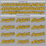 Custom Gray Gold-Navy Authentic Two Tone Baseball Jersey