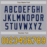 Custom Gray Gold-Navy Authentic Two Tone Baseball Jersey