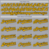 Custom Gray Gold-Black Authentic Two Tone Baseball Jersey