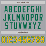 Custom Gray Gold-Kelly Green Authentic Two Tone Baseball Jersey