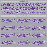 Custom Gray Purple-White Authentic Two Tone Baseball Jersey