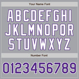 Custom Gray Purple-White Authentic Two Tone Baseball Jersey