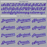 Custom Gray Purple-Light Blue Authentic Two Tone Baseball Jersey