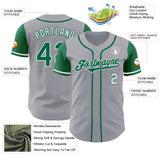 Custom Gray Kelly Green-White Authentic Two Tone Baseball Jersey