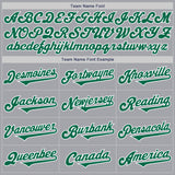 Custom Gray Kelly Green-White Authentic Two Tone Baseball Jersey