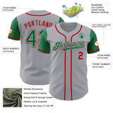 Custom Gray Kelly Green-Red Authentic Two Tone Baseball Jersey