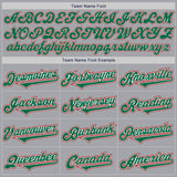 Custom Gray Kelly Green-Red Authentic Two Tone Baseball Jersey
