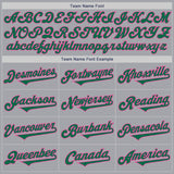 Custom Gray Kelly Green-Pink Authentic Two Tone Baseball Jersey