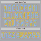 Custom Gray Light Blue-Gold Authentic Two Tone Baseball Jersey