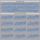 Custom Gray Light Blue-Steel Gray Authentic Two Tone Baseball Jersey