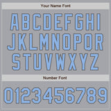 Custom Gray Light Blue-Steel Gray Authentic Two Tone Baseball Jersey