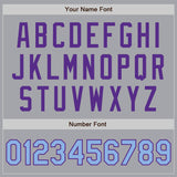 Custom Gray Light Blue-Purple Authentic Two Tone Baseball Jersey