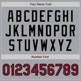 Custom Gray Crimson-Black Authentic Two Tone Baseball Jersey