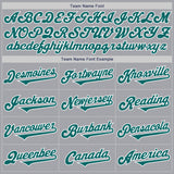 Custom Gray Teal-White Authentic Two Tone Baseball Jersey