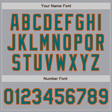 Custom Gray Teal-Orange Authentic Two Tone Baseball Jersey