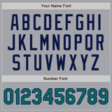 Custom Gray Teal-Navy Authentic Two Tone Baseball Jersey