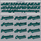 Custom Gray Teal-Black Authentic Two Tone Baseball Jersey