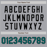 Custom Gray Teal-Black Authentic Two Tone Baseball Jersey