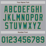 Custom Gray Teal-Old Gold Authentic Two Tone Baseball Jersey