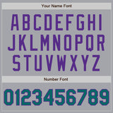 Custom Gray Teal-Purple Authentic Two Tone Baseball Jersey