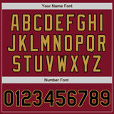 Custom Crimson Black-Old Gold Authentic Two Tone Baseball Jersey