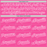 Custom Pink White Authentic Two Tone Baseball Jersey