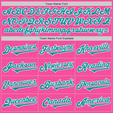 Custom Pink Teal-White Authentic Two Tone Baseball Jersey