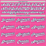 Custom Pink White-Navy Authentic Two Tone Baseball Jersey