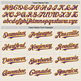 Custom Cream Purple Pinstripe Gold Authentic Two Tone Baseball Jersey