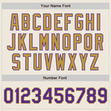 Custom Cream Purple Pinstripe Old Gold Authentic Two Tone Baseball Jersey