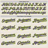 Custom Cream Purple Pinstripe Neon Green Authentic Two Tone Baseball Jersey