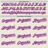 Custom Cream Purple Pinstripe Medium Pink Authentic Two Tone Baseball Jersey