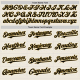 Custom Cream Black Pinstripe Old Gold Authentic Two Tone Baseball Jersey