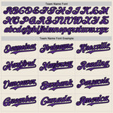 Custom Cream Black Pinstripe Purple Authentic Two Tone Baseball Jersey