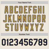 Custom Cream Navy Pinstripe Old Gold Authentic Two Tone Baseball Jersey