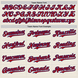 Custom Cream Red Pinstripe Royal Authentic Two Tone Baseball Jersey